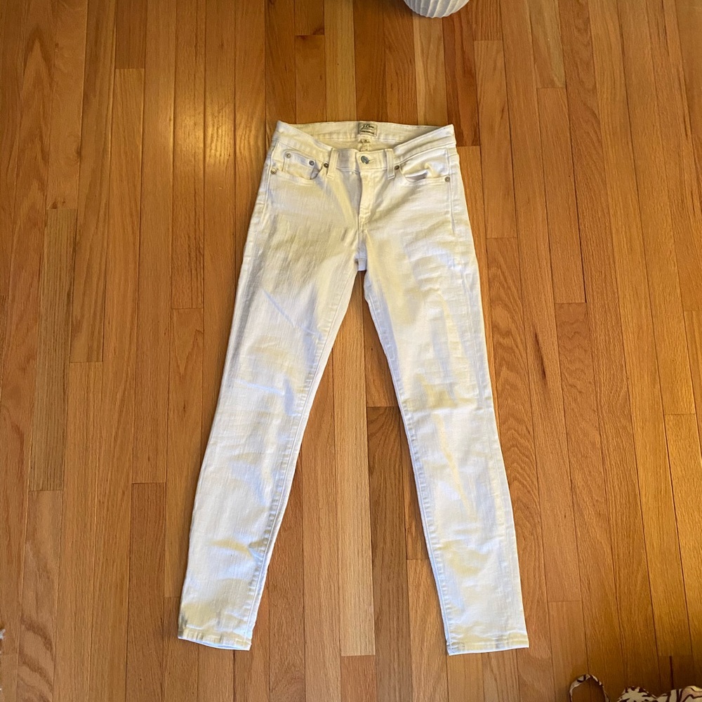 J.Crew 8” Toothpick White Skinny Jeans - Picture 2 of 4